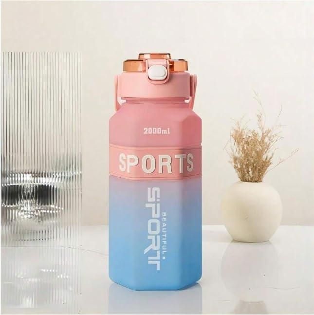 2 Litre Water Bottle with Sipper – Stay Hydrated with Motivational Time Marker