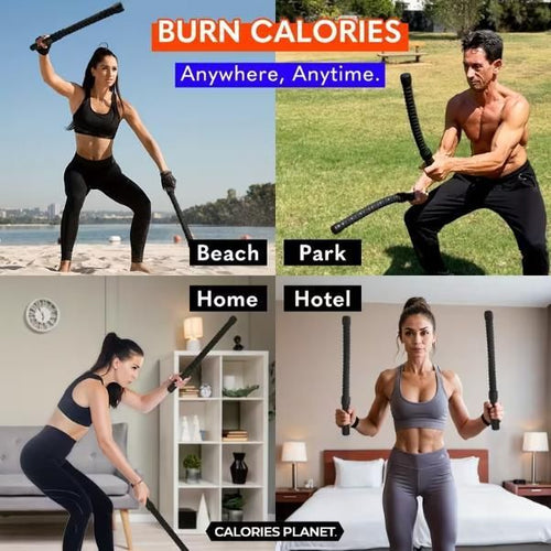 2pcs Black Portable Wireless Battle Rope - noQMall