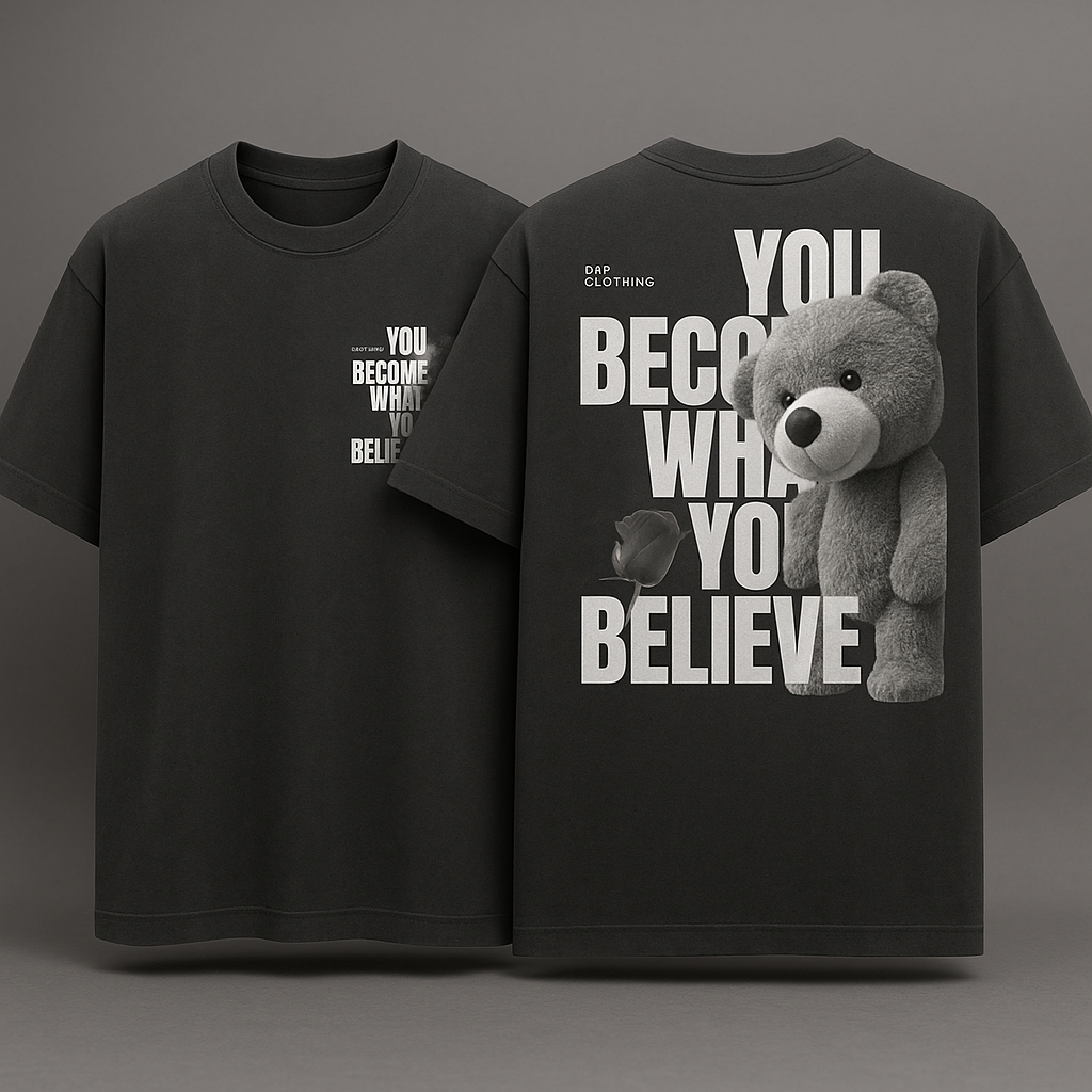 PAB Premium Oversized T-shirt – "You Become What You Believe" | 100% Cotton