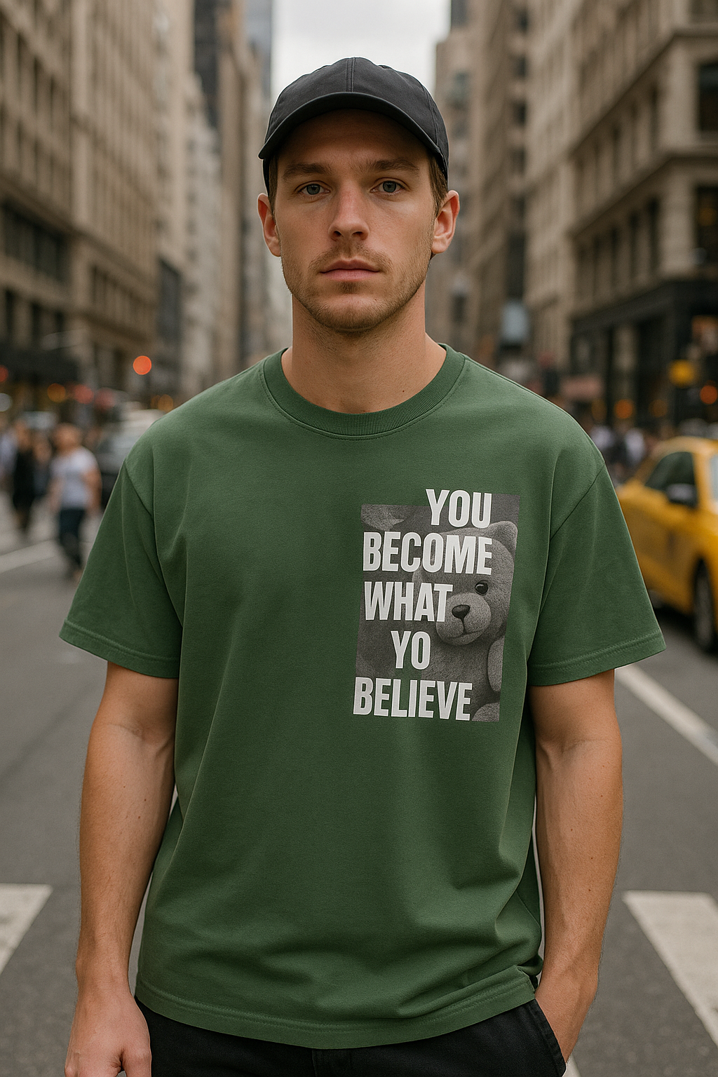 PAB Premium Oversized T-shirt – "You Become What You Believe" | 100% Cotton