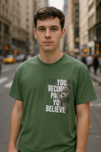 PAB Premium Oversized T-shirt – "You Become What You Believe" | 100% Cotton