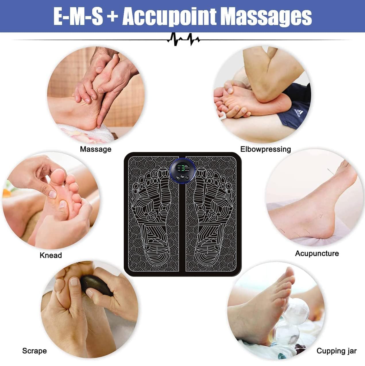 Wireless Electric EMS Foot Massager – Ultimate Pain Relief Machine - noQMall